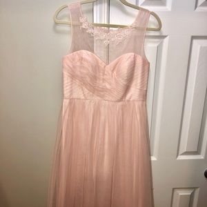 BHLDN x Jenny Yoo blush bridesmaid dress